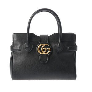 GUCCI Top Handle Bag Black Leather Handbag